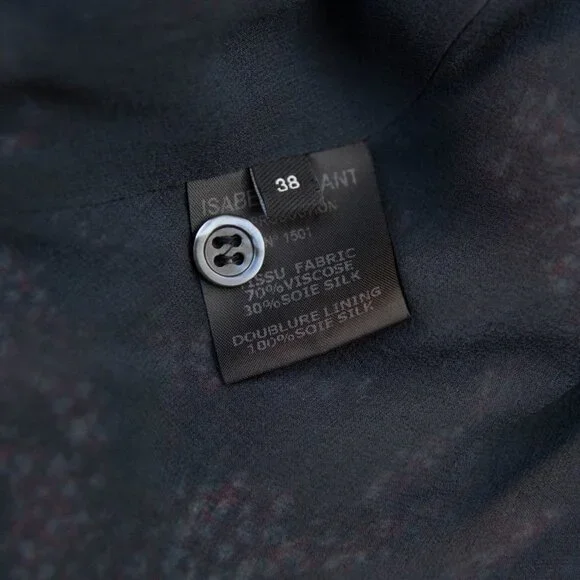 ISABEL MARANT Dress Women 38/6 Talia Twist Front Silk Draped Half Button Up Back - Picture 12 of 13